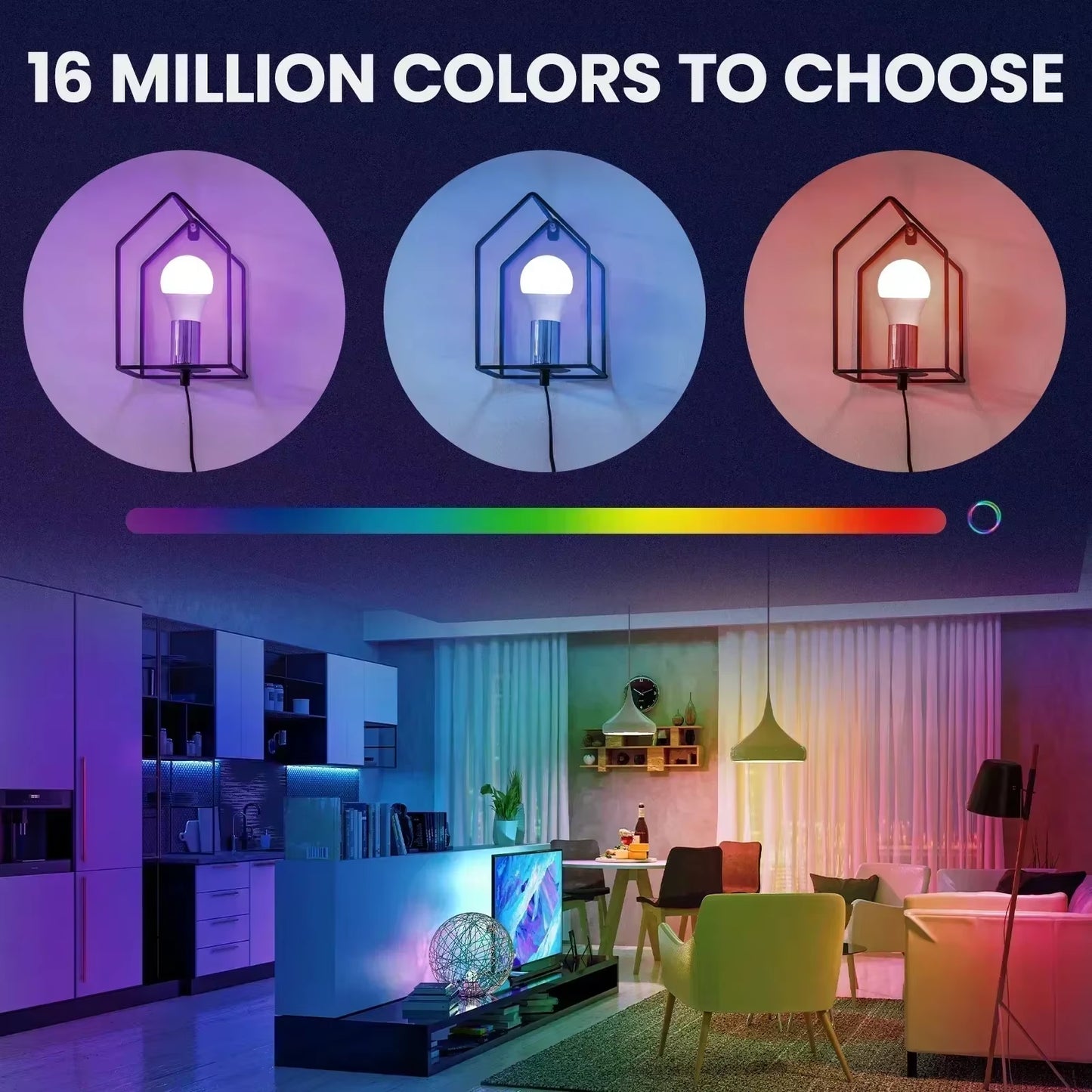 TNCE Tuya E27 Bulb Bluetooth/Wifi/Zigbee, Dimmable Light LED Lamp 2700-6500K RGB, Smart Life APP, Voice with Alexa Google Home