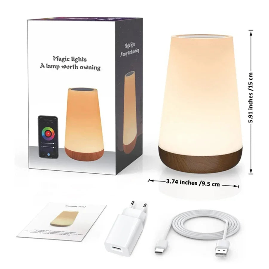 Tuya Wifi LED Smart Night Lights Dimmable Touch Table Lamp RGB Table Bedside Lamp Voice APP Control Google Home Alexa Smartlife