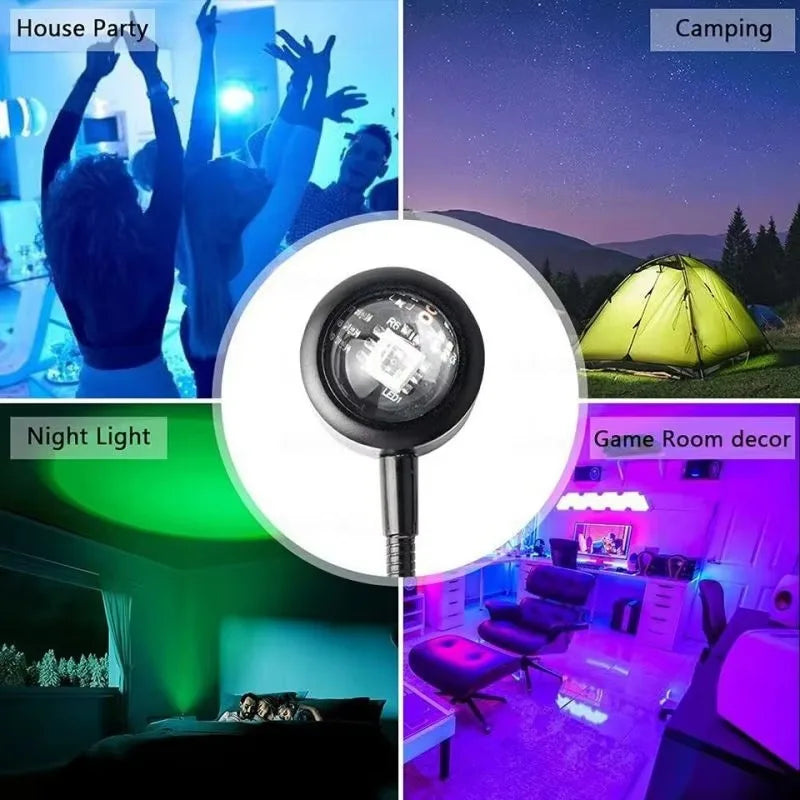 USB Sunset Sunset Ambiance Light Self Photography Light LED Rainbow Neon Night Light Projector Photography Wall Atmosphere Light