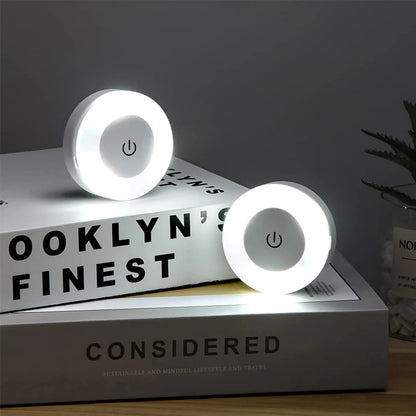 Energy Saving Led Touch Sensor Night Lights USB Rechargeable Magnetic Wall Light Room Aisle Bedroom round Portable Night Lamp