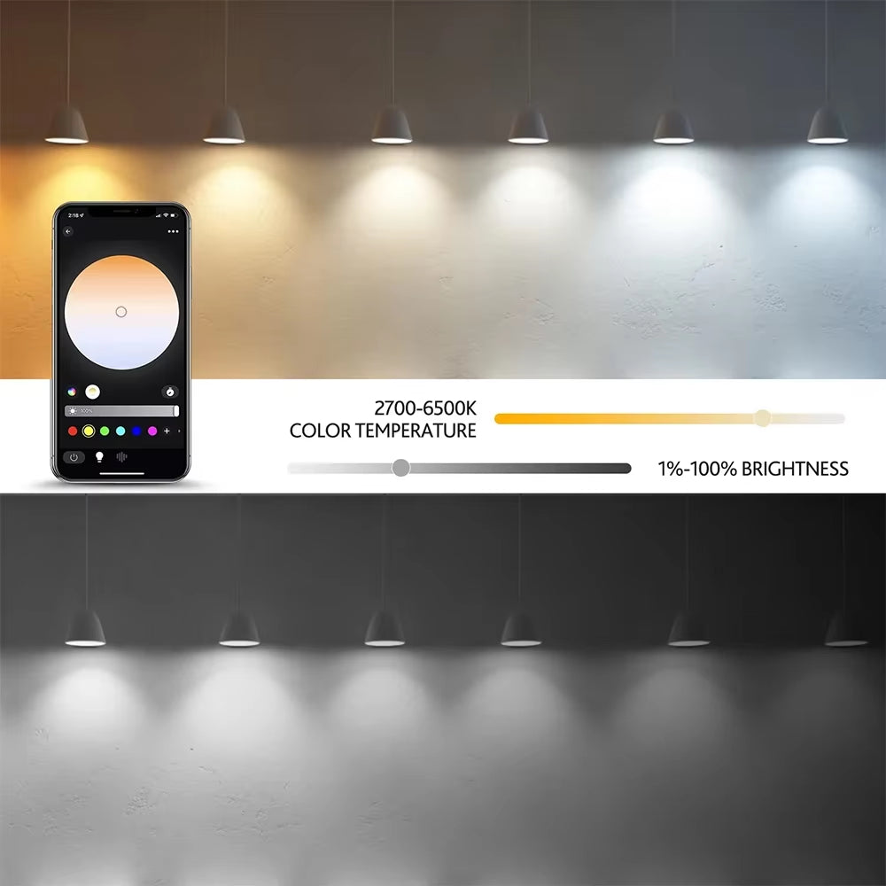 TNCE Tuya E27 Bulb Bluetooth/Wifi/Zigbee, Dimmable Light LED Lamp 2700-6500K RGB, Smart Life APP, Voice with Alexa Google Home